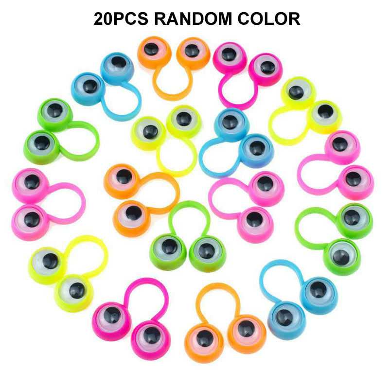 5/10/20Pcs Active Eye Ring Children Parent-child Props Cool Practical Jokes Finger Toys personality Event Giveaway Gags: Orange