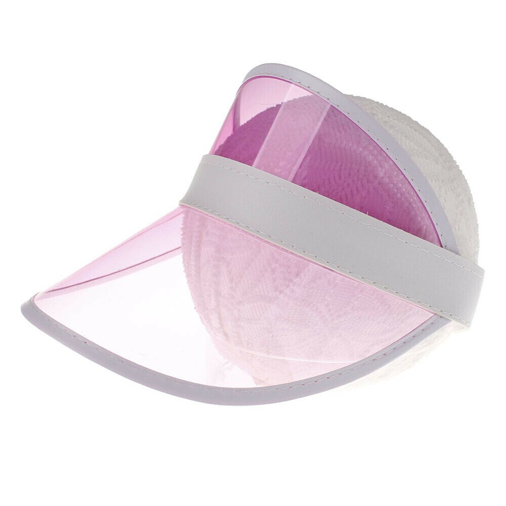 Sombrero de verano, visera de sol, sombrero Casual de , gorra de plástico transparente de PVC para niños, negro, azul, verde, rosa: Rosa