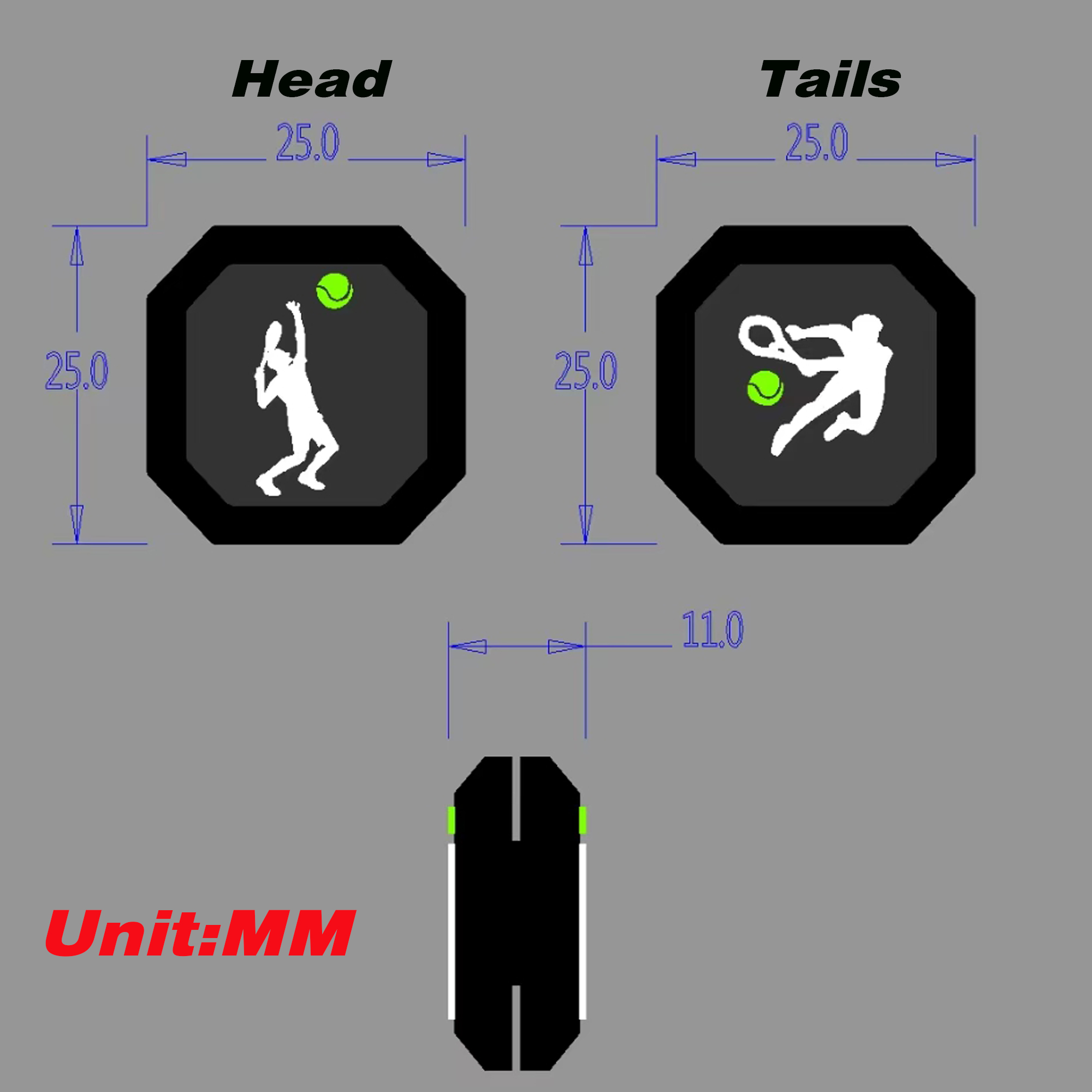 50 Stks/partij Diamanten Tennis Trillingsdemper