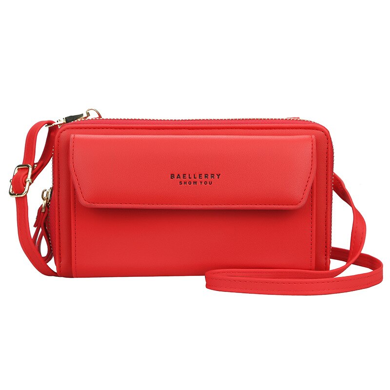 Bolso cruzado pequeño para teléfono móvil para mujer, bandolera pequeña de verano con tarjetero para uso diario, a la , novedad: Rojo