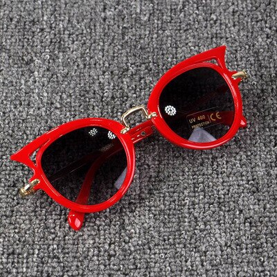 Koreaanse Mode Mannen En Vrouwen Baby Cat 'S Eye Zonnebril Uv-bescherming Kinderen Zonnebril Cross-Border Kids Zonnebril mode: Rood