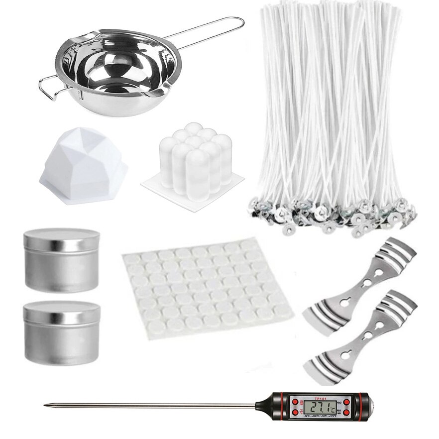 DIY Candle Crafting Kit Hand Making Craft Tool Wick Birthday Party Making Melting Pot Mould Suitable for Beginner Material