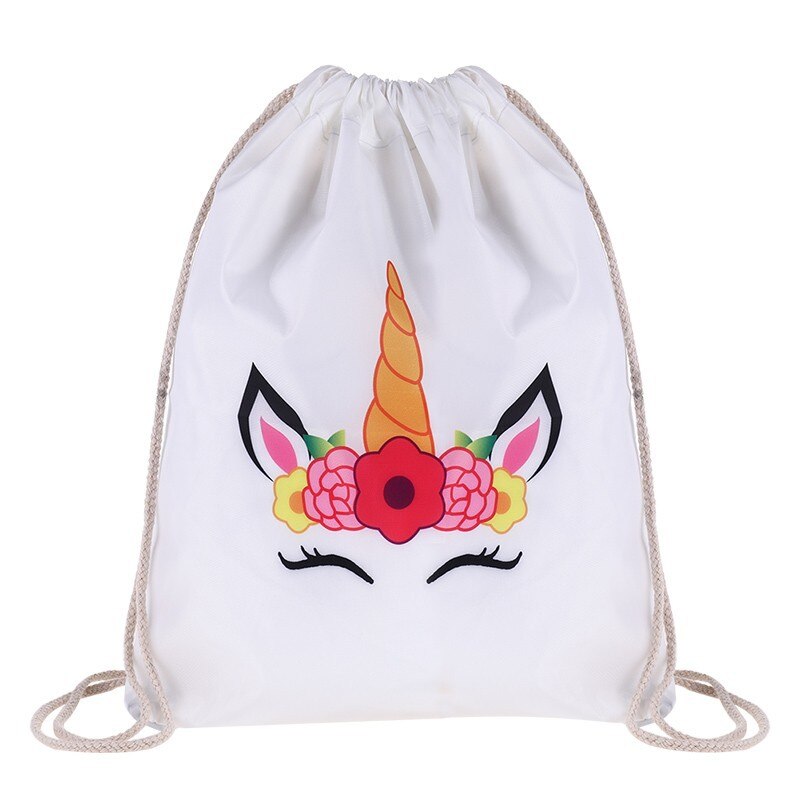 Drawstring Backpack 3D Printing Unicorn deer Girls travel Unicornprinting Women Drawstring Bag Rope unisex red: KS-1-7