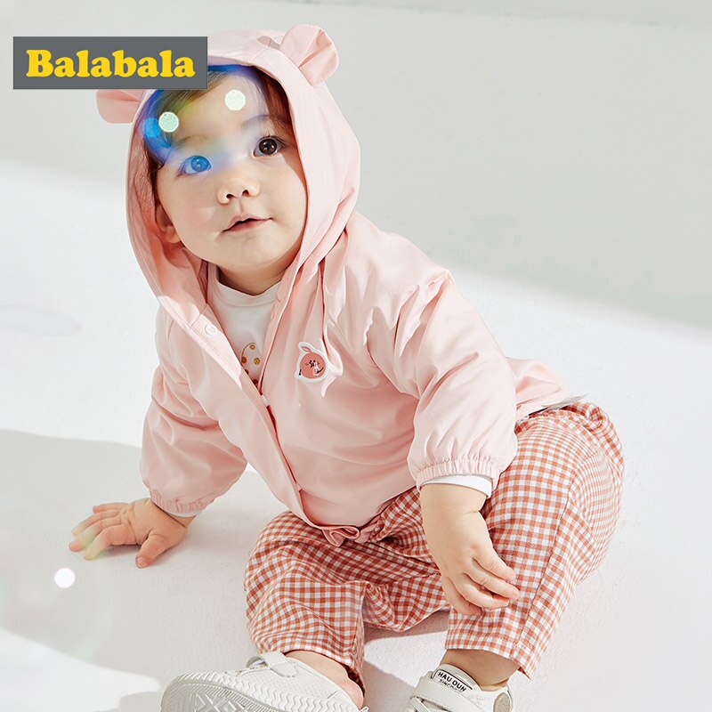 Balabala かわいいコートベビー子供服トップス 新しいフード付き長袖ファッションスウィートガールトップス