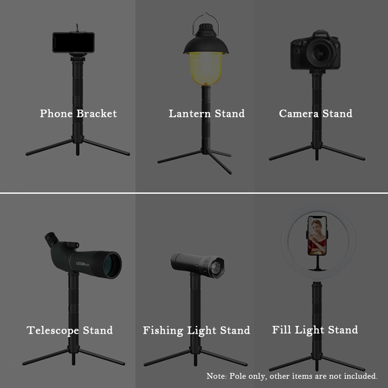 draussen Aluminium Laterne Ständer Camping Lampe Mast faltbare Licht halterung Lampe Halterung Kamera Telefon Stativ Ständer für Picknick