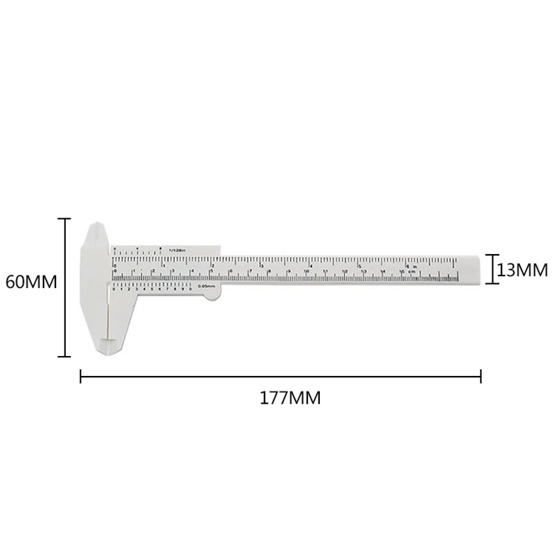 Mini lineal gør-det-selv-model fremstilling 1 stk 150mm mini-plastik nornemåler skydemåler værktøj lineal mikrometer elev: Hvid 0-130mm
