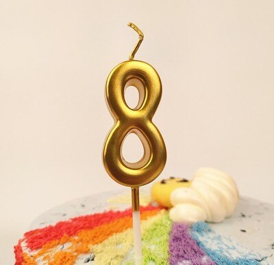 Bougies dorées, 1 pièce, outils de décoration pour un gâteau scintillant et brillant, figurine pour gâteau de fête, fête d'anniversaire pour bébés enfants: 8