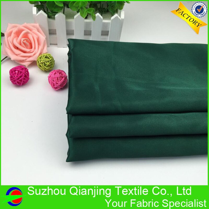 Satin de Polyester vert foncé, tissu teint uni, brillant, doux et lisse