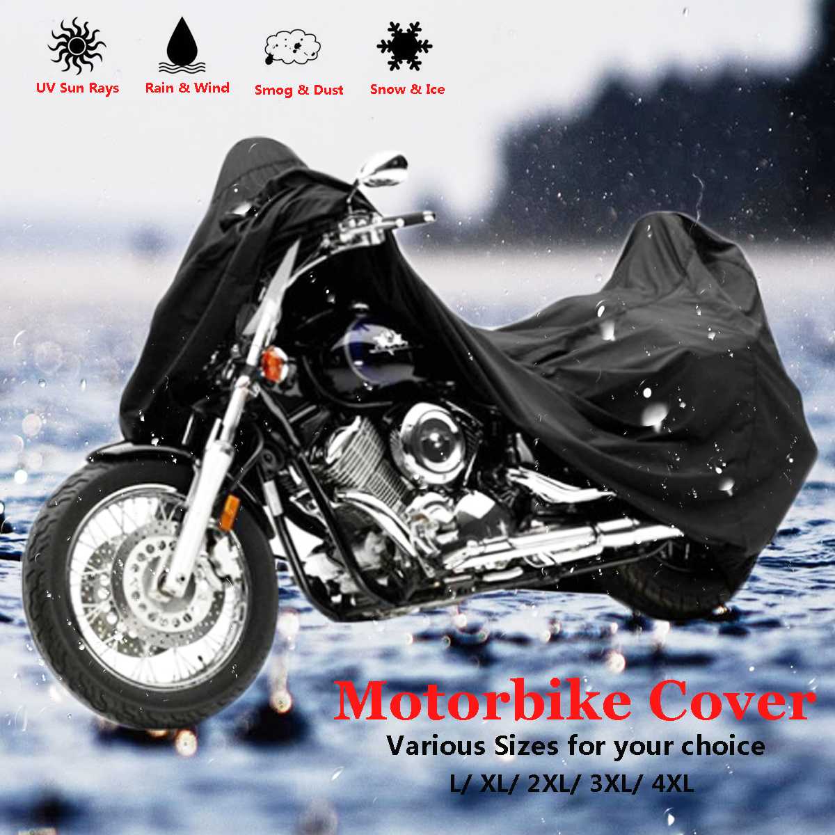 ANFTOP Waterdichte Motorhoes Camouflage 3XL – Beschermt Tegen Regen, Stof En UV, Met Opbergtas, Past Tot 2,75 M Lengte