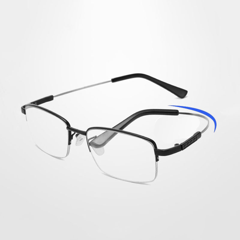 Computer blauw licht filter leesbril half montuur metalen montuur bril dames heren flexibele progressieve presbyopie bril