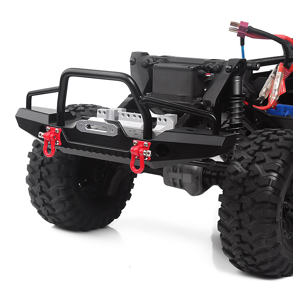 INJORA Metalowy przedni tylny zderzak z oświetleniem LED do gąsienic 1/10 RC Axial SCX10 i SCX10 II 90046 90047 Części modernizacyjne