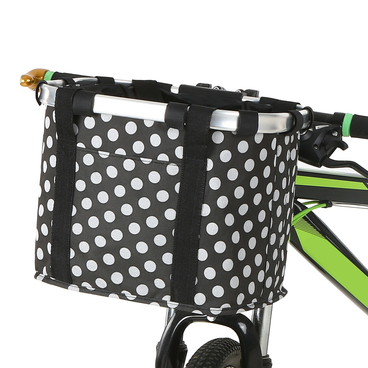 Folding Bike Basket Small Pet Cat Dog Carrier Bag Detachable Bicycle Handlebar Front Basket Cycling Front Bag Handbag: Color 1