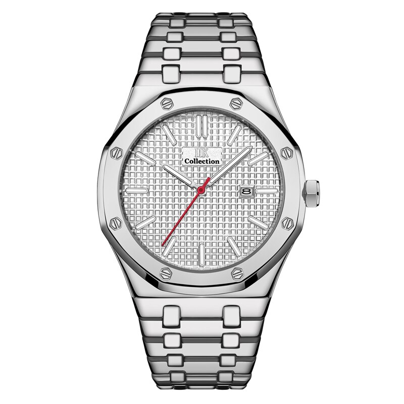 Trend Man Kalender Zakelijke Roestvrij Stalen Band Waterdicht Noctilucent Quartz Liefhebbers Horloge: AG5
