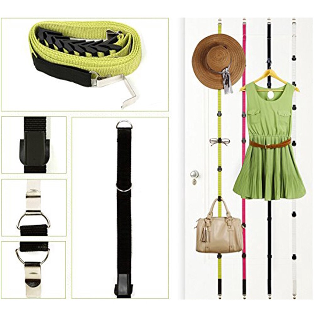 Adjustable Hanging Hook Rack Rope Door Hanger Clothes Bag Hat Storage Rope Hanging Hook Rope