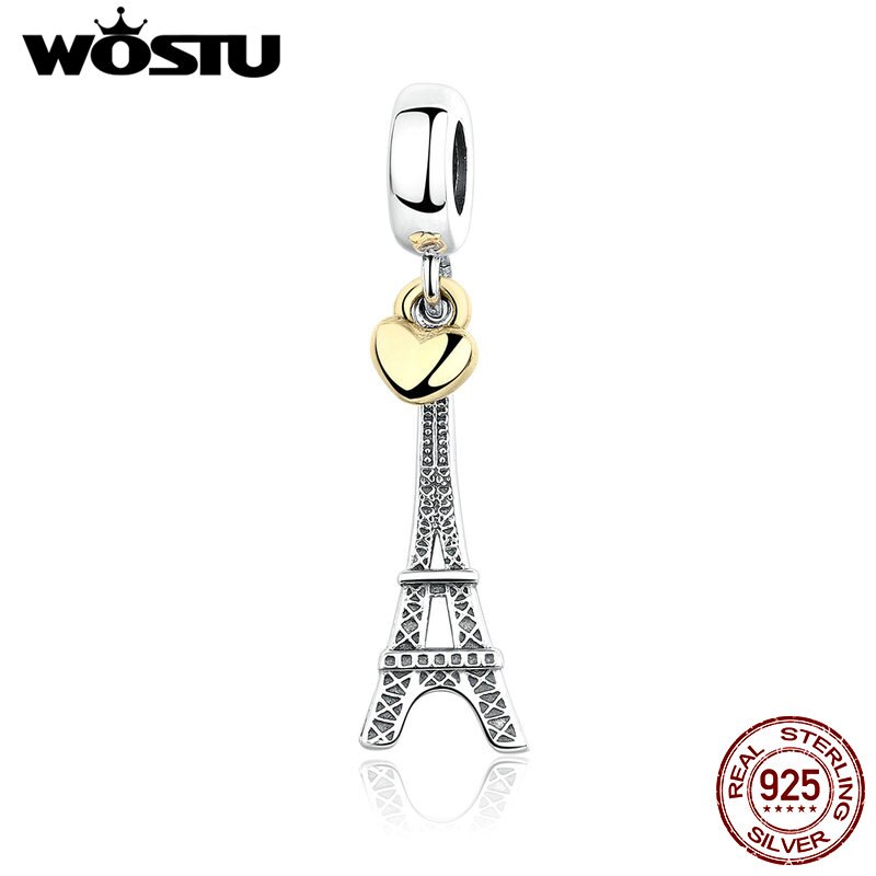 100% 925 Sterling Silver Eiffel Tower Big Ben Charm Beads Pendant Fit Original Bracelet Authentic S925 Fine Jewelry
