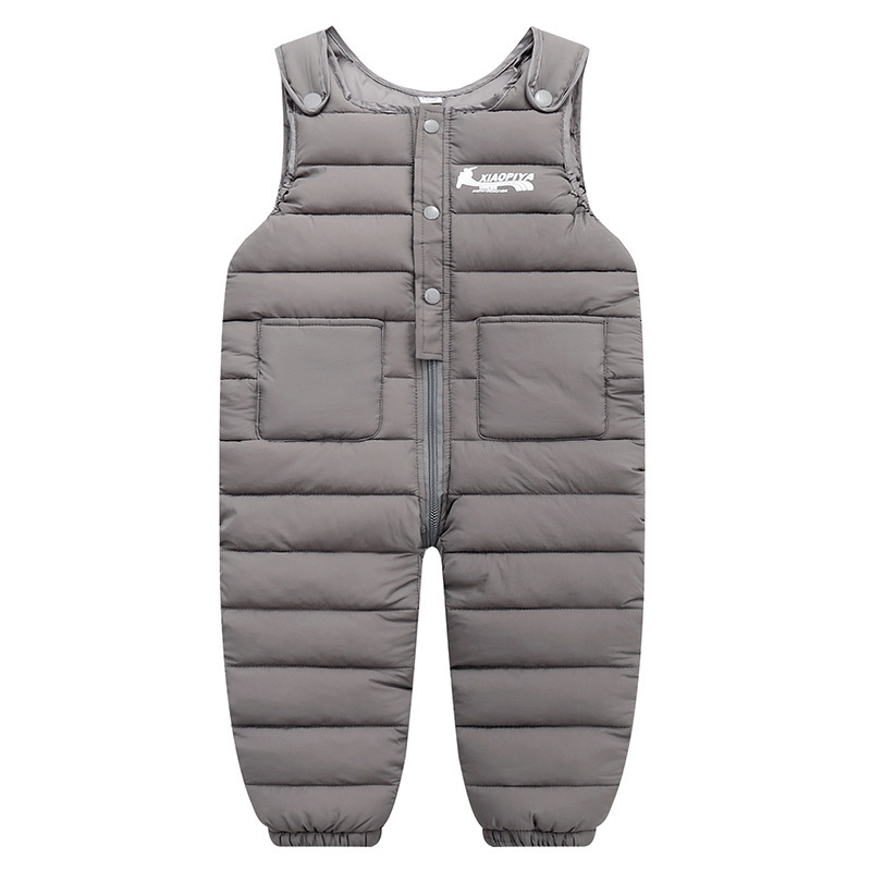 Salopette d'hiver en coton pour enfants, pantalon , combinaisons coupe-vent pour garçons et filles, épais, à la ,: GRAY / 4T