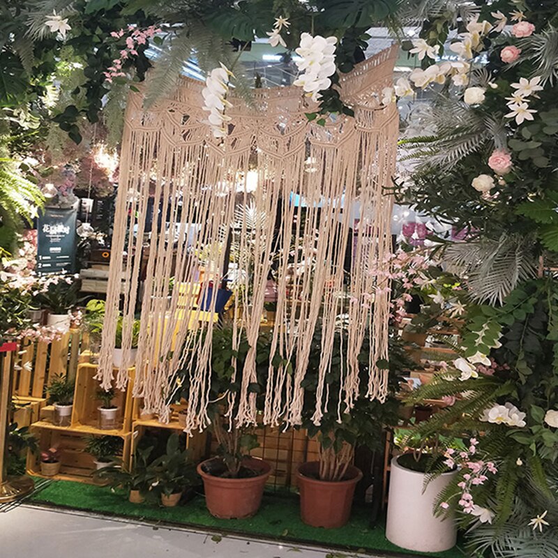 90*180cm ręcznie tkana tapeta w stylu boho na parawan okno zasłony drzwiowe makrama gobelin bawełna tkane tło ślubne