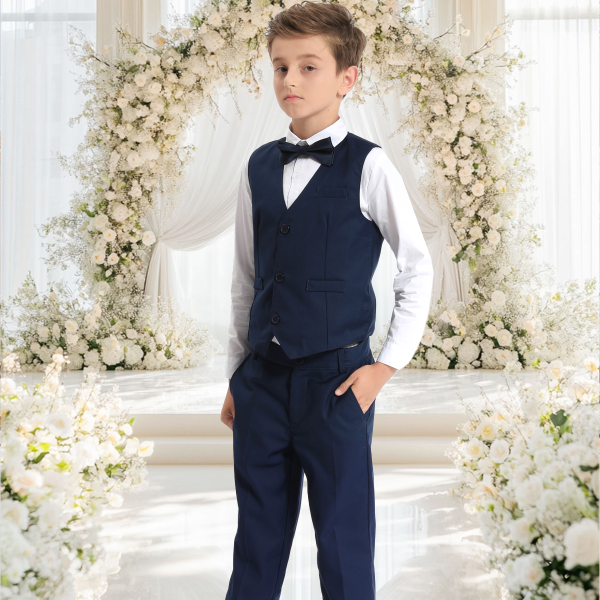 Traje Niño Chico Boda Adolescentes Pascua Iglesia Flores Actuación Ceremonia Adolescentes Piano Formal Blazer Actuación Comunión Cumpleaños Fotografía Graduación Celebración Año Anfitrión De La Es