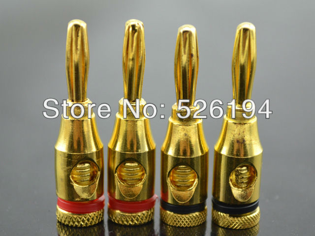 8 pcs di Alta Performance Placcato Oro Banana A Banana del Connettore Adattatore Hi End Tappi Per Le Orecchie