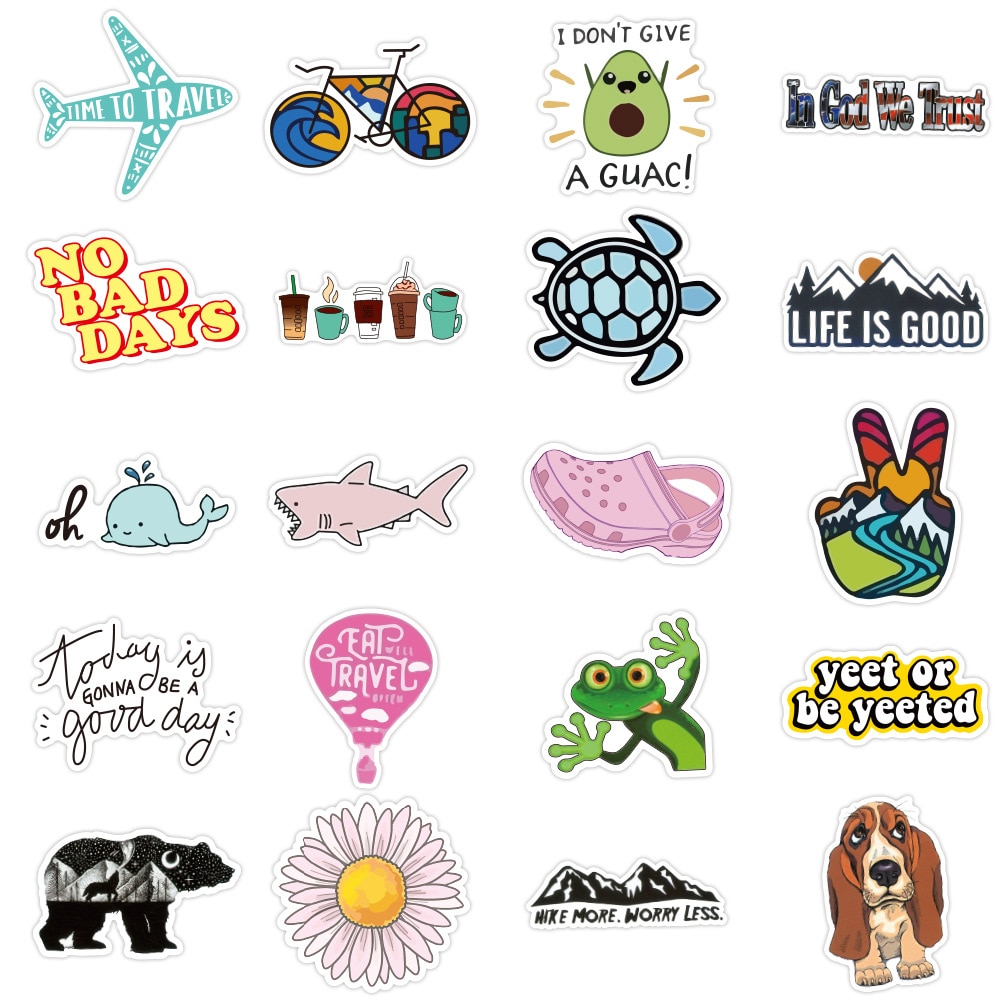 10/30/50PCS Color Small Fresh Personality Graffiti Cute Animal Notebook Suitcase Skateboard Guitar Waterproof Sticker