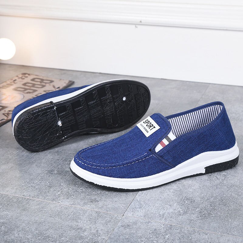 Cresfimix Chaussures Hommes masculine grande taille confort sans lacet toile Chaussures Hommes décontracté gris printemps & eté mocassins B5717