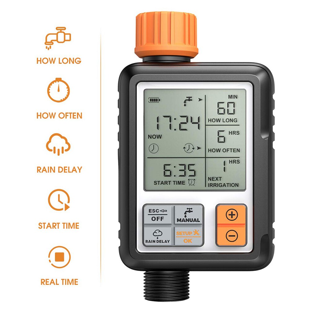 Johgee 3-Zones Watertimer - Tuinslang Timer Met Regenvertraging & Programmeerbare Zones
