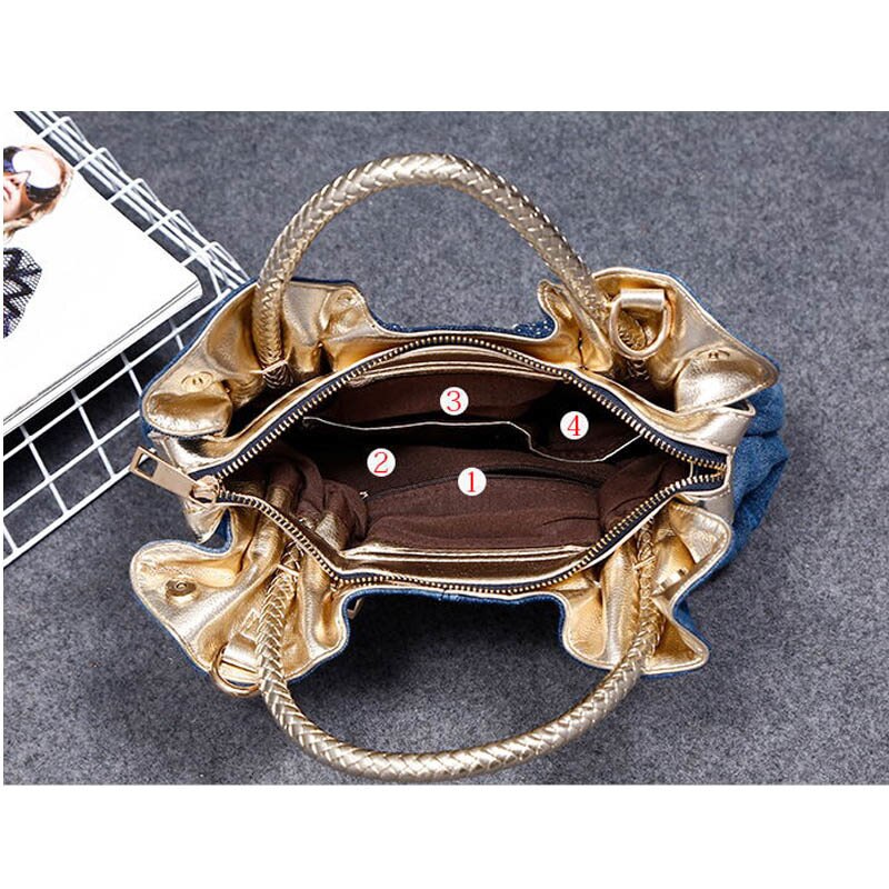 IPinee 2018 Mulher Bolsas Denim Sacos de Strass Luxo Do Vintage Sacos de Ombro das Mulheres Pequenos Sacos de Bolsas Femininas Para As Mulheres Jean