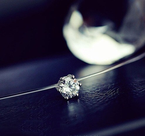 Mode Vrouwen Crystal Ketting Onzichtbare Lijn Zirkoon Sleutelbeen Keten Ketting