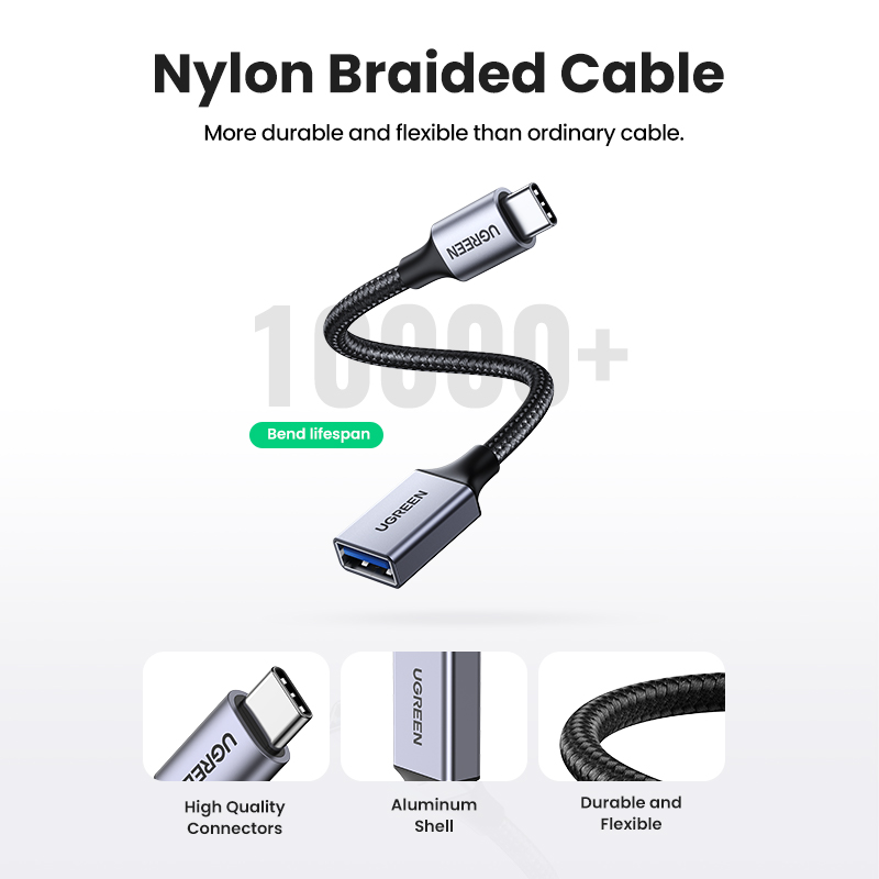UGREEN USB C to USB 3.0 OTG Adapter Type C OTG Data Cable For Phone Oneplus iPhone 13 12 Pro Xiaomi USB C to USB OTG Cable