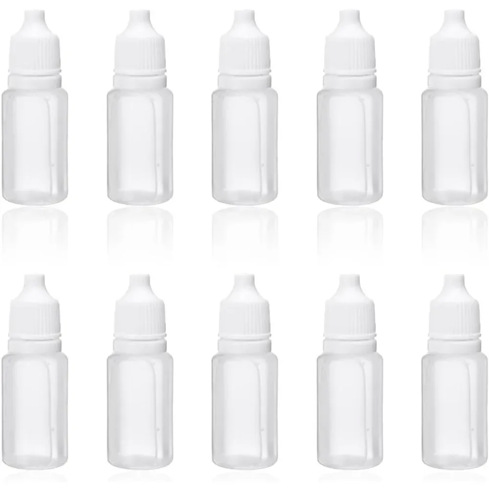 10 Uds. De botellas rellenables con cuentagotas de líquido para ojos de 3ML/5ML/10ML/15ML/20ML/30ML/50ML, contenedores de pintura exprimibles de plástico vacíos DIY