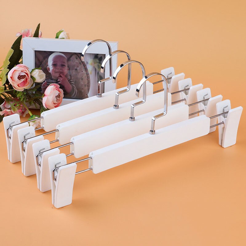 Neue 10 stücke Hosen Aufhänger Closet Organizer Hosen Kleiderbügel Flache Haken Rock Unterwäsche Aufhänger Kleidung Rack Trocknen Kleiderschrank Lagerung: WHITE