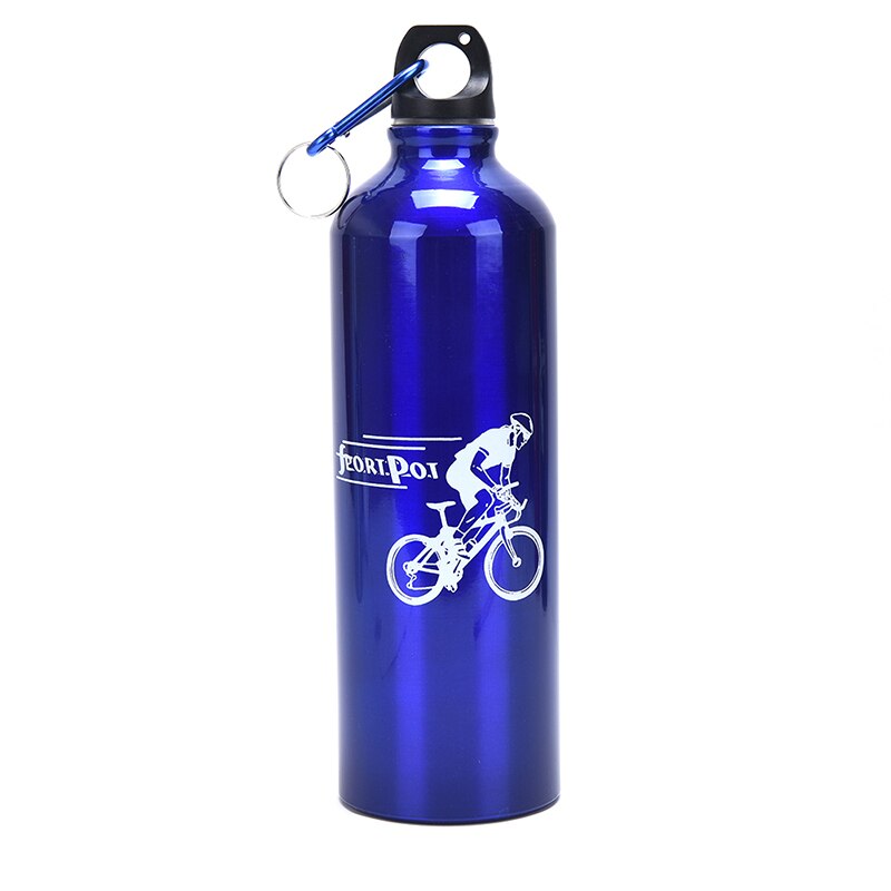 750ml aluminiumslegering sport vandflasker cykling camping cykel kedel kedel udendørs ridning sport kedel: Marine blå