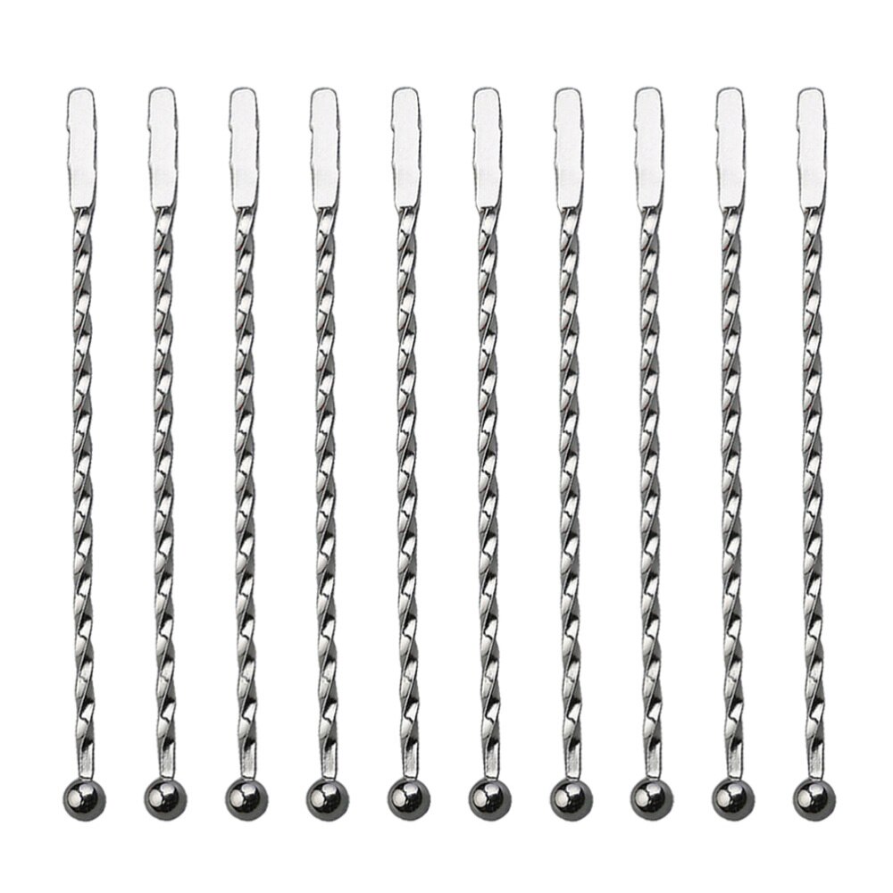 4 Pcs 304 Stainless Steel Cocktail Stirring Stick Spiral Bartender Stir Martini Stirrer for Drink Beverage (Silver): Silver 1