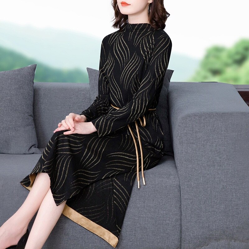 Vestido chino para mujer, Cheongsam moderno, manga larga, Qipao tradicional chino, otoño