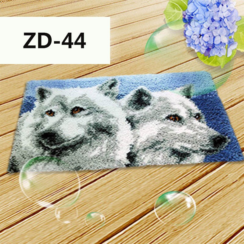 Latch-Hook-Rug Carpet Segment Embroidery Material Package DIY Handcraft Carpet Embroidered Accessories latch-hook-mat Rug Kit: 44