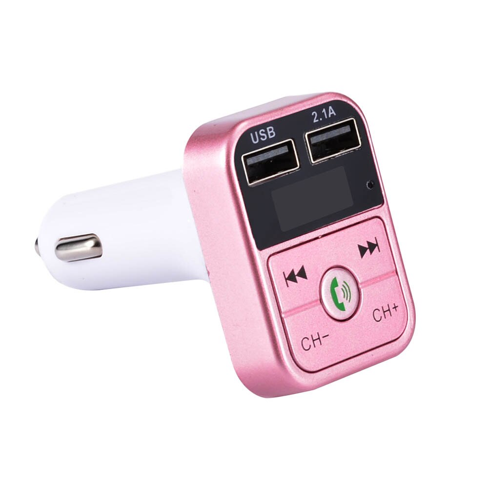 B2 Usb Charger Auto Fm-zender Draadloze Radio Adapter Dual Usb Charger Bluetooth Mp3 Speler Ondersteuning Handsfree Bellen: Roze