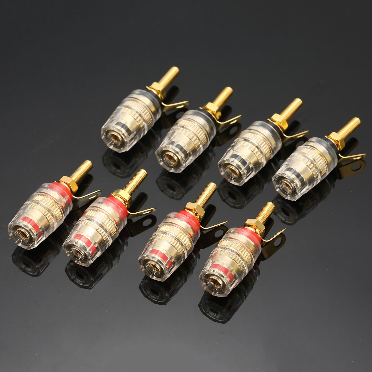 2 Bornes Plaquées Or 4mm Pour Haut-parleurs - Douilles à Prise Banane, Idéales DIY Audio