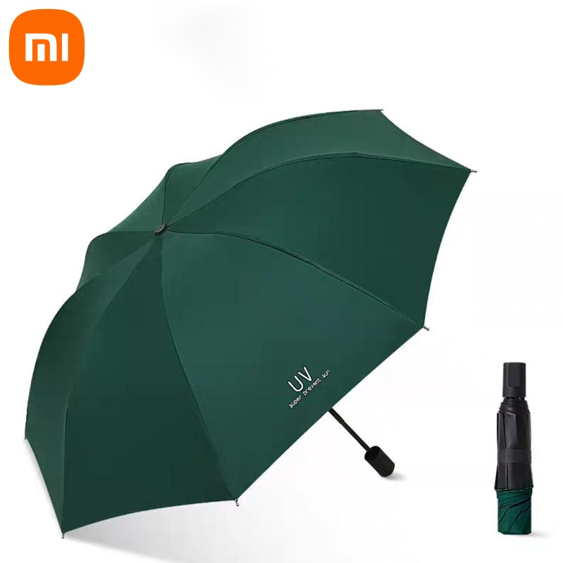 Xiaomi uv guarda-chuva dobrável à prova dwindproof água à prova de vento 8 osso guarda-chuva anti-uv dias ensolarados simples cor sólida guarda-chuva manual: Verde