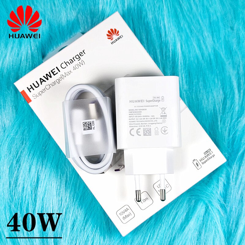 Original Huawei 40W Aufzurüsten USB Schnelle Ladegerät 10V 4A Adapter 5A Typ C Kabel für Honor 10 Magie p20 P30 pro p40 pro mate 30