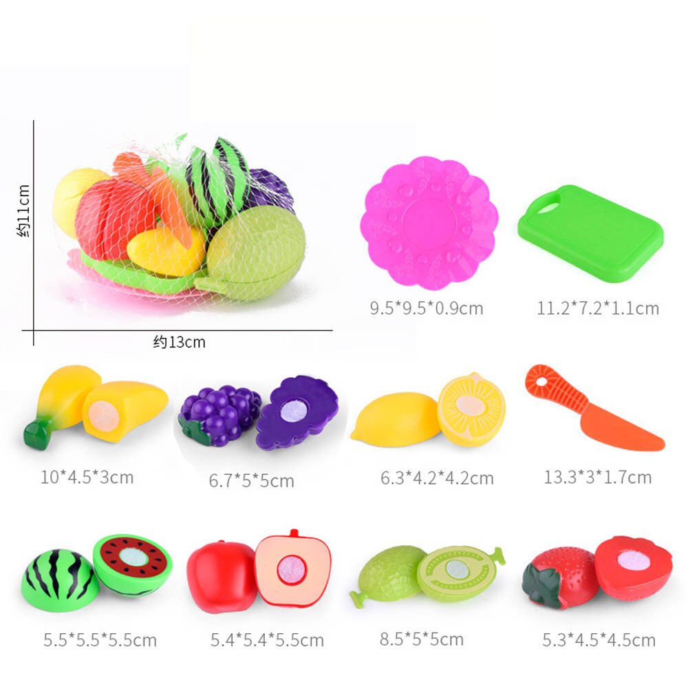 Kids Pretend Play Plastic Voedsel Speelgoed Snijden Fruit Groente Voedsel Pretend Play Kinderen Voedsel Speelgoed Snijden Set Speelgoed: 10PCS