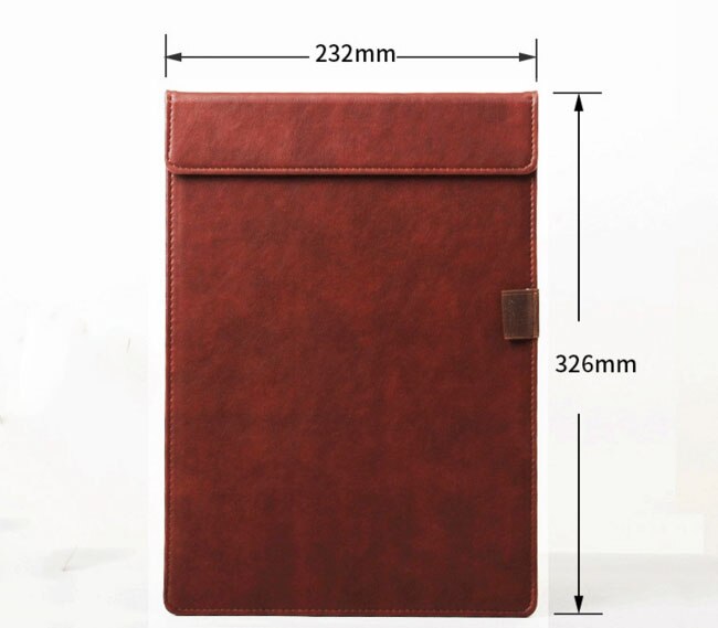 A4 A5 porte document de en cuir fichier dossier papier stockage bureau d'affaires fournitures de classement scolaire avec Insertion de stylo: L Brown