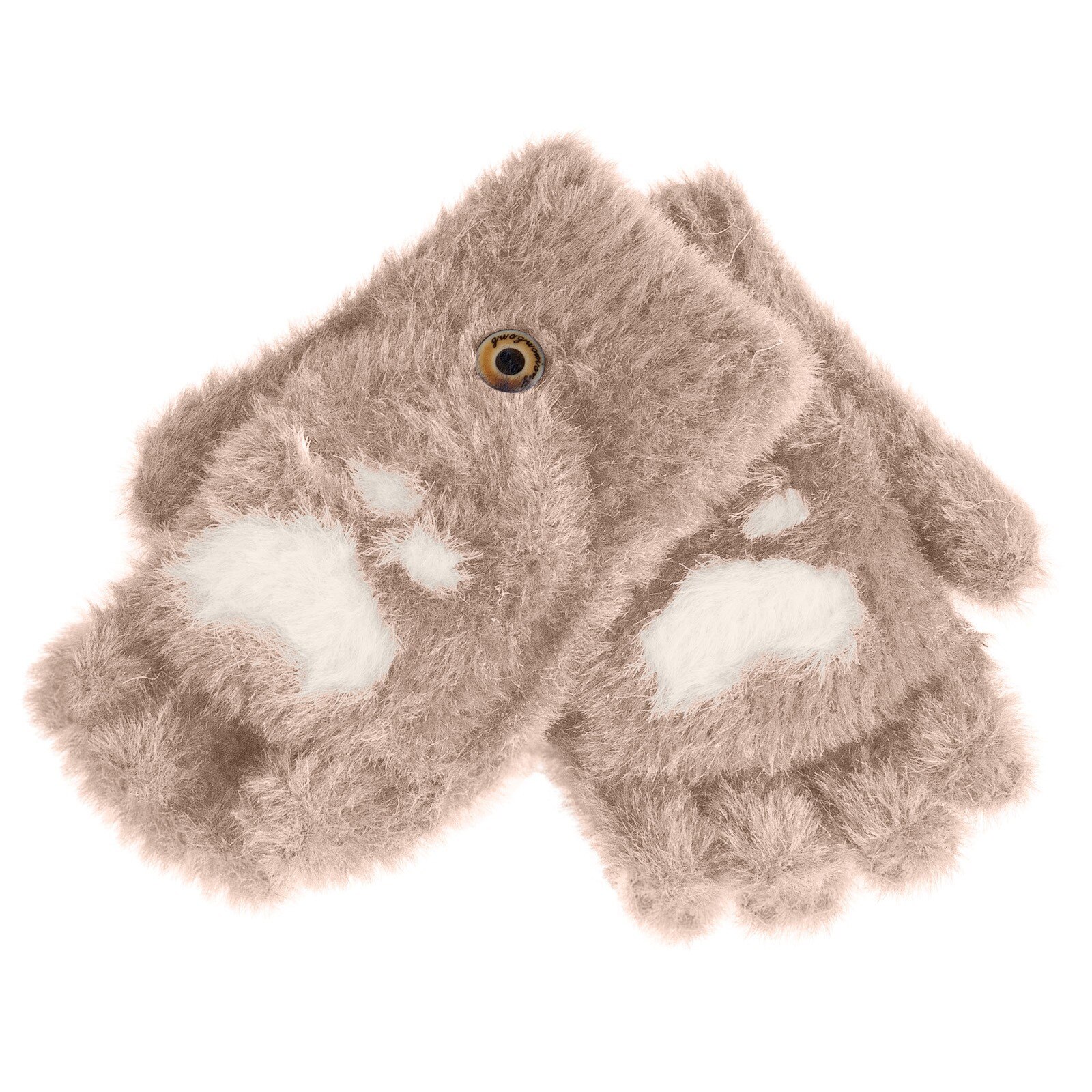 Handschuh Winter Frauen Warme Winter Warm Halten Kaschmir Schöne Druck Weave Gestrickte Flip Handschuhe Fäustlinge Plüsch Kurze Finger Handschuh: Khaki 