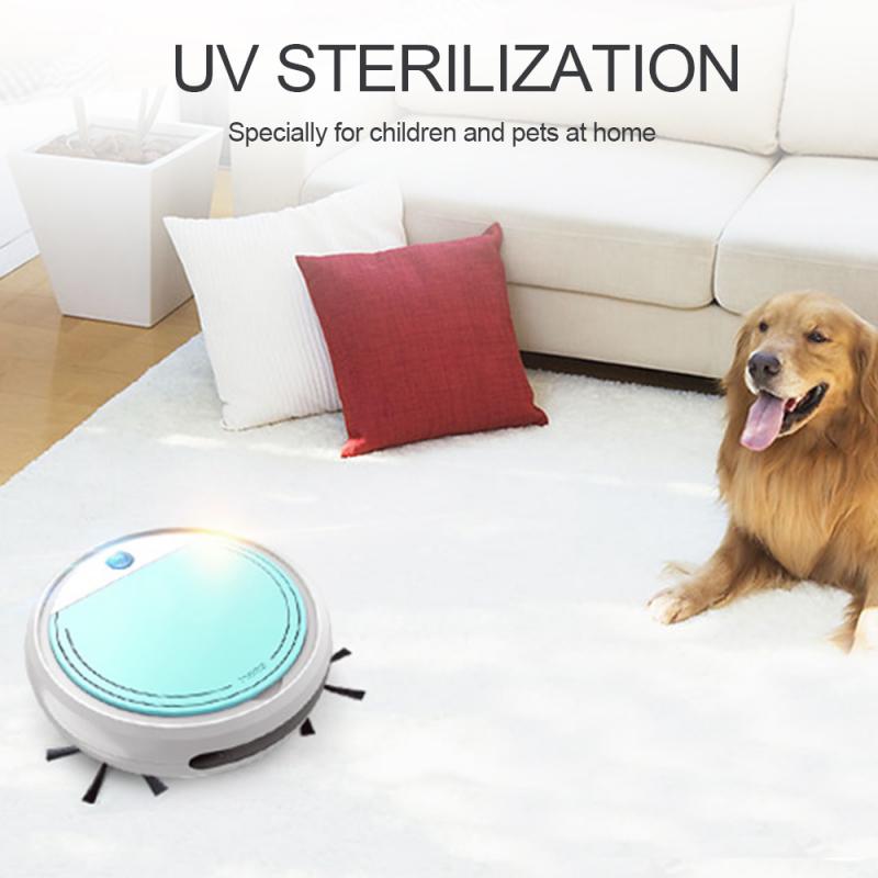 4 In 1 Smart Robot Vacuum Cleaner USB Rechargeable Auto Dry Wet Sweeping Floor Cleaner Dust Catcher UV Sterilizer Aspiradora
