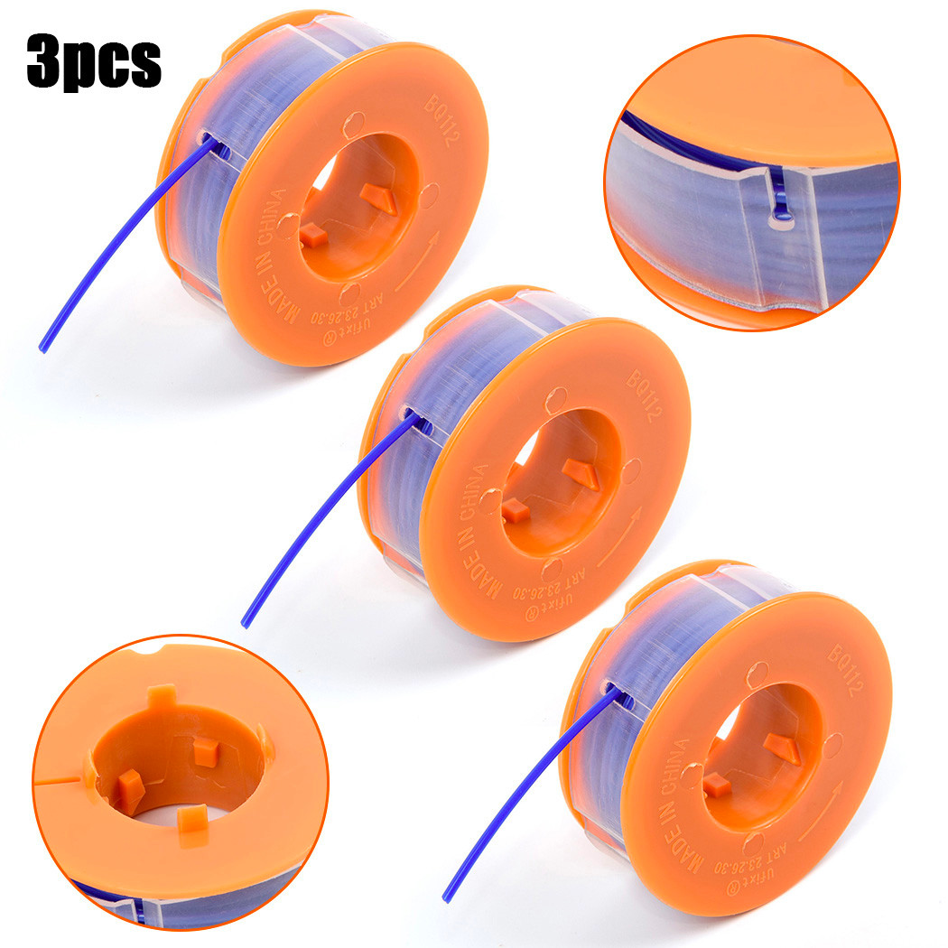 3pcs Fits For Bosch Strimmer Trimmer Spool Line ART 23 26 30 Combitrim Easytrim Orange Electric String Trimmer Head Spool