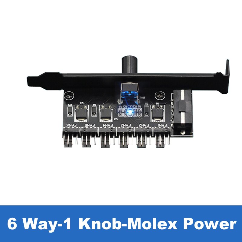 Computer PC 6 Kanal 8 Weg 4 Stift PWM 3 Stift Fan Geschwindigkeit Regler PCI Abdeckung, 12V Temperatur Kontrolle für CPU fallen Lüfter Kühler: 6 Kanal-Molex