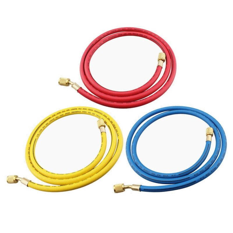 1m/1.5m/2m 72" AC Charging Hose Set For HVAC Air Condition Refrigerant R12 R22 R502 R404a R134a Auto Car AC Charging Hoses Tube