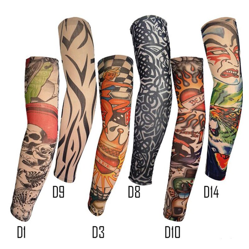 Ismuff unisex sommar utomhus solskydd solskydd skyddskod hög elasticitet andas tatuering tryck arm ärm