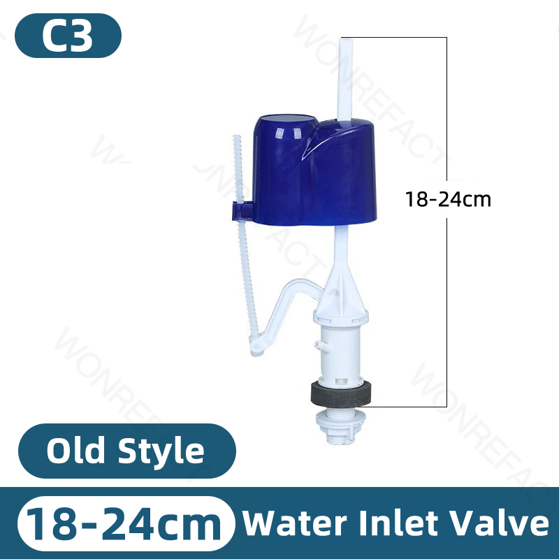 Universal Toilet Tank Replacement Kit Toilet Buttons Toilet Dual Flush Valve Water Inlet Valve Accessories Adjustable Float: Blue
