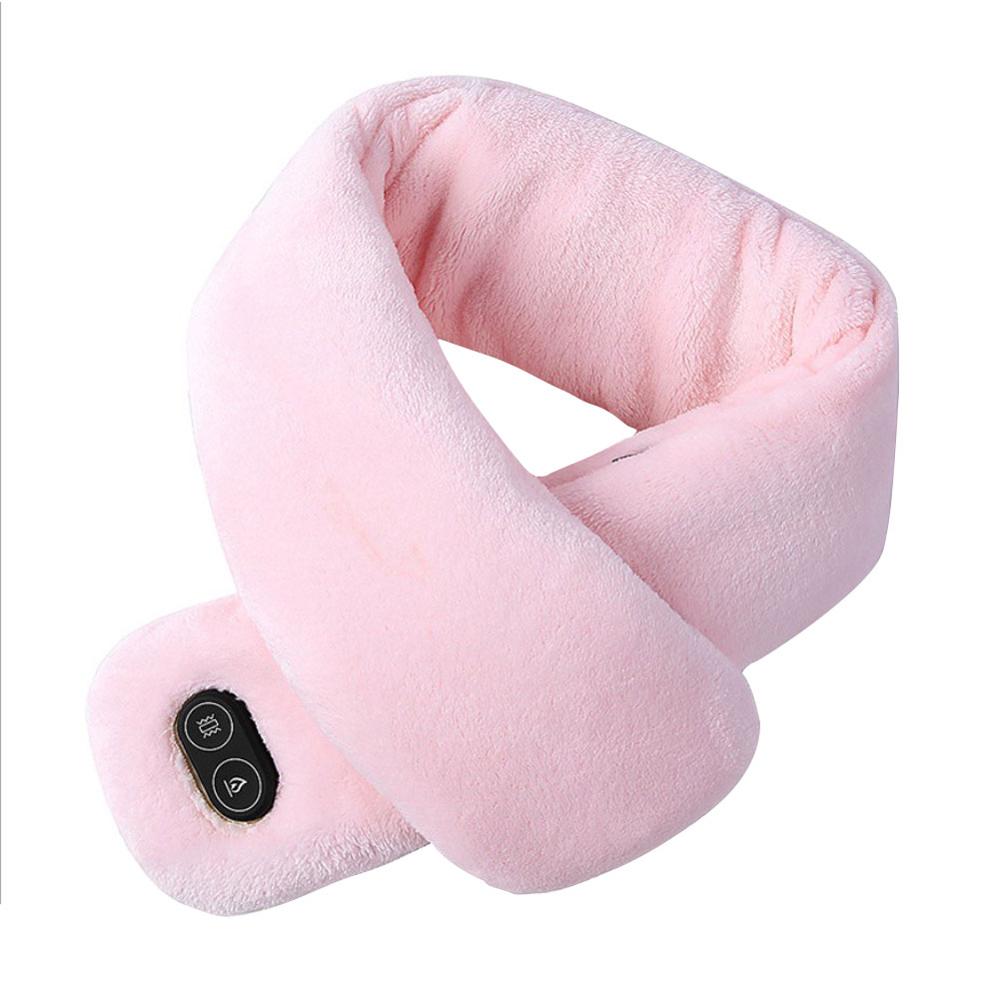 Winter Scarf Heated Scarf USB Women Heating Scarf Couple Scarf Neckerchief Plush Collar Scarves（no battery）: Pink