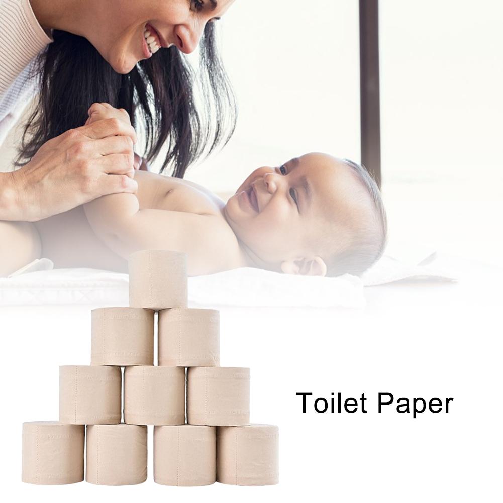 Rollo de 10 rollos de papel higiénico para baño de 3 capas de papel de pulpa de bambú para el hogar, cocina, oficina, taller, restaurante